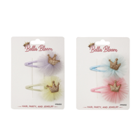 4A 2PK TIARA TULLE HAIR CLIPS
