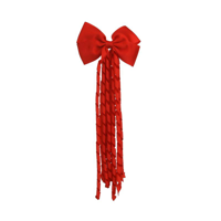 BOW TASSEL HAIR CLIP-RED