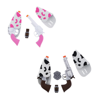 2A PINK & BROWN GUN & HOLSTER SET