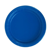 20PK 18CM PLASTIC FREE PAPER PLATES-AZURE