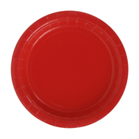20PK 18CM PLASTIC FREE PAPER PLATES-CHERRY