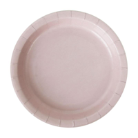 20PK 18CM PLASTIC FREE PAPER PLATES-BLUSH