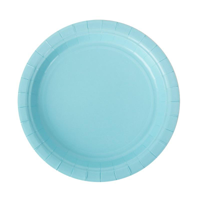 20PK 18CM PLASTIC FREE PAPER PLATES-SKY