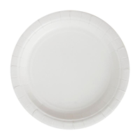 20PK 18CM PLASTIC FREE PAPER PLATES-WHITE