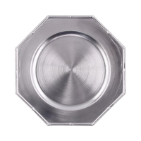SILVER BAMBOO TRIM CHARGER PLATE 33CM