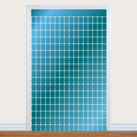 BLUE SQUARE FOIL CURTAIN-100X200CM