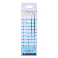 12 12.5CM BLUE BIRTHDAY CANDLES