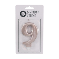 9CM METALLIC ROSE GOLD CANDLE 9