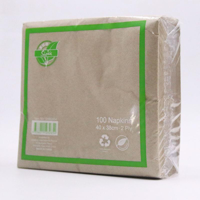 100PK 40X38CM 2PLY KRAFT NAPK