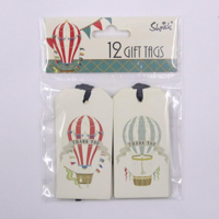 12PK HOT AIR BALLOON GIFT TAG