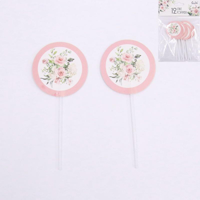 12PK OH BABY FLORAL CAKE PICK
