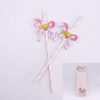 12PK STRAWS - CAROUSEL HORSE