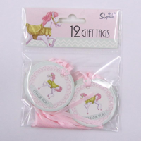 12PK CAROUSEL HORSE GIFT TAGS