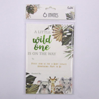 6PK WILD ONE BABY SHOWER INVITATI