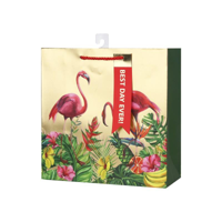 PINK FLAMINGO GIFT BAG MED