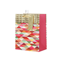 GEOMETRIC EMBOSSED GIFT BAG MED