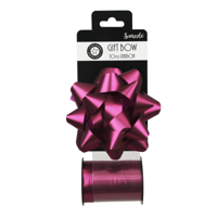 10CM CLARET BOW W/10M CURLING RIBBON