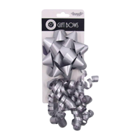 10CM STAR & CURLY BOW-SILVER