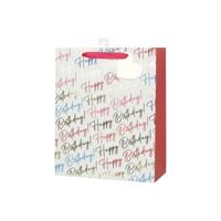 LRG HAPPY B'DAY GIFT BAG 26X32X12CM