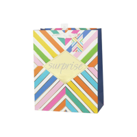 LRG COLOURFUL GEOMETRIC GIFT BAG 26X32X12CM