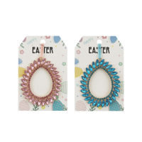 2A 7.5X10CM PINK & BLUE DIAMONTE HANGING EGG DECO
