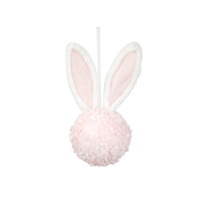 14X14X28CM HYDRANGEA FLOWER EGG W/BUNNY EARS PINK
