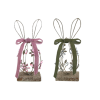 2A CHAMPAGNE GLITTER EGG W/JEWELS SAGE & LAVENDER VELVET BOW
