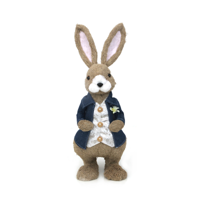 48CM FAUX STRAW MR RABBIT IN DRESS COAT