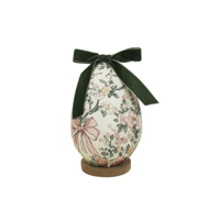 15X21CM PINK FLORAL EGG W/BOW