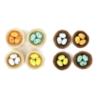 2A 4PK FAUX RATTAN NESTS W/EGGS