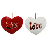 2A 45CM PLUSH LOVE CUSHION RED & WHITE