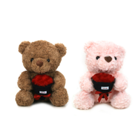 2A 35CM PLUSH VALENTINE BEARS W/BUNCH OF ROSES