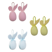 3A 2PK 13CM HANGING EGGS W/EARS PINK, BLUE, YELLOW