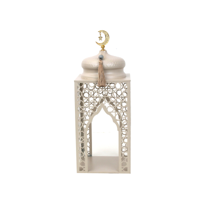 17.5X17.5X47CM ALABASTER METAL RAMADAN INSPIRED LANTERN