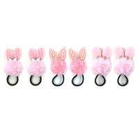 3A 2PK FLUFFY BUNNY HAIR TIES