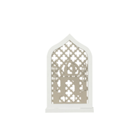 25X6X40CM MDF WHITE & GOLD RAMADAN INSPIRED TABLE DECO