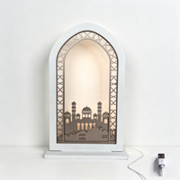 32X8X52CM MDF WHITE & GOLD RAMADAN INSPIRED TABLE DECO