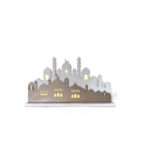 51X4X29CM MDF MOSQUE SCENE WHITE & GOLD