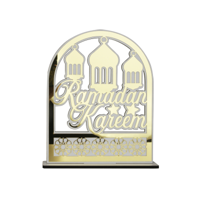 WHITE & GOLD ACRYLIC RAMADAN MOSQUE TABLE TOP DECO