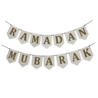 MDF BUNTING W/GOLD ACRYLIC RAMADAN MUBARAK