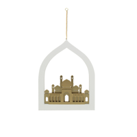 13X20CM MDF GOLD & WHITE RAMADAN HANGING OR TABLE TOP SCENE