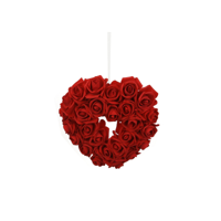 25CM RED ROSE HEART WREATH