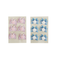 2A 6PK BUNNY BOWS PINK, BLUE