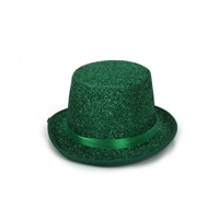 GREEN SPARKLING ST PATS TOP HAT