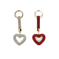 2A DIAMONTE VALENTINE HEART KEYRING