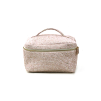 23X15X15CM PINK TWEED LARGE TOILETRY BAG