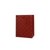 MED 18X23X10CM RED EMBOSSED HEART GIFT BAG