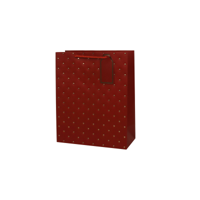 LRG 26X32X12CM RED EMBOSSED HEART GIFT BAG