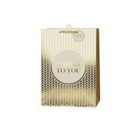 XL 30X42X12CM GOLD CHEERS TO YOU GIFT BAG