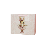 LRG 26X32X12.7CM BALLERINA BUNNY GIFT BAG
